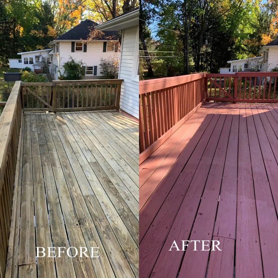 Deck before and after restoration work