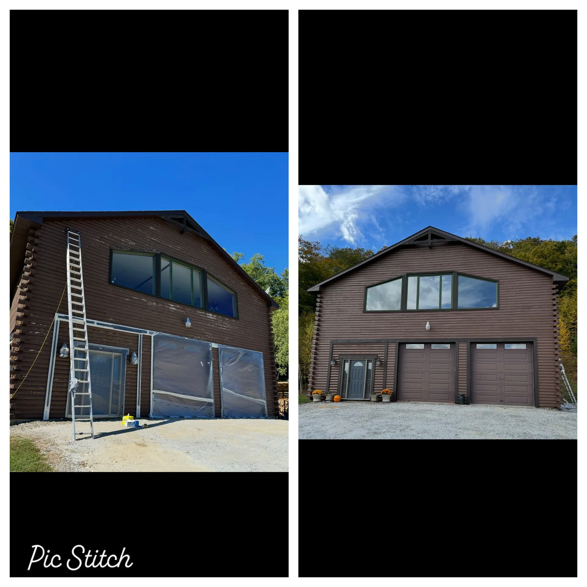 Garage before and after construction