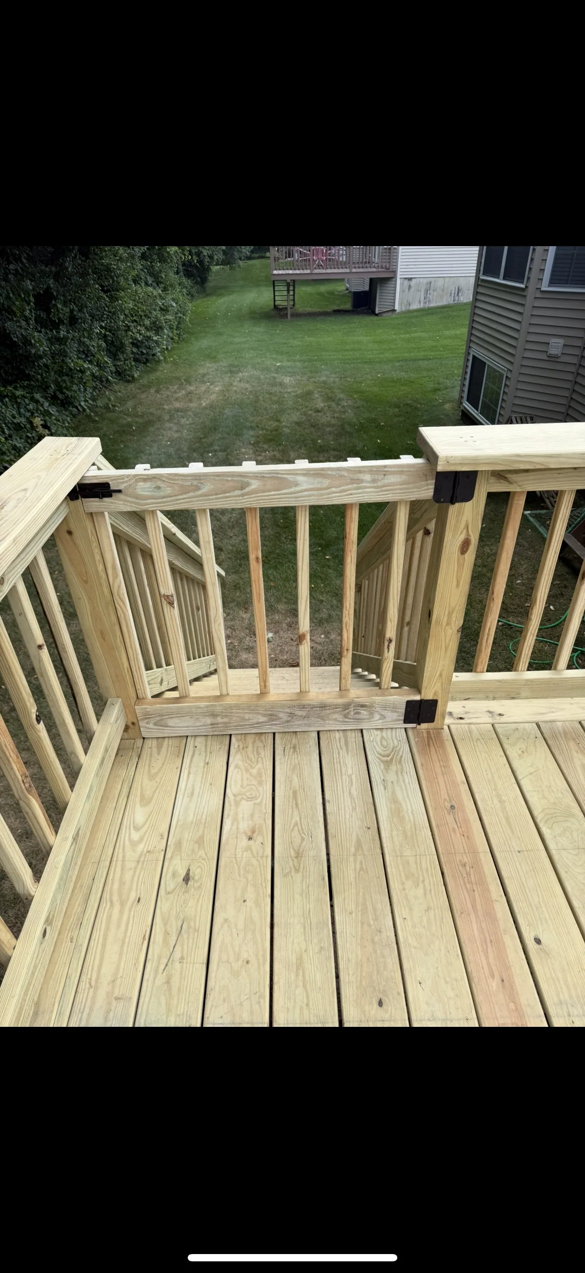 New deck railing and stairs detail