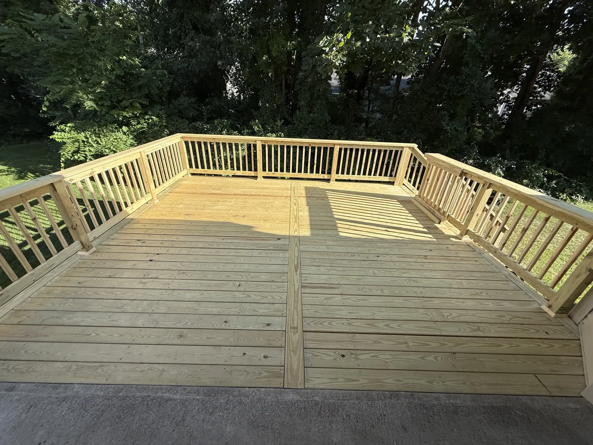 Large new wood deck on an Upstate New York home