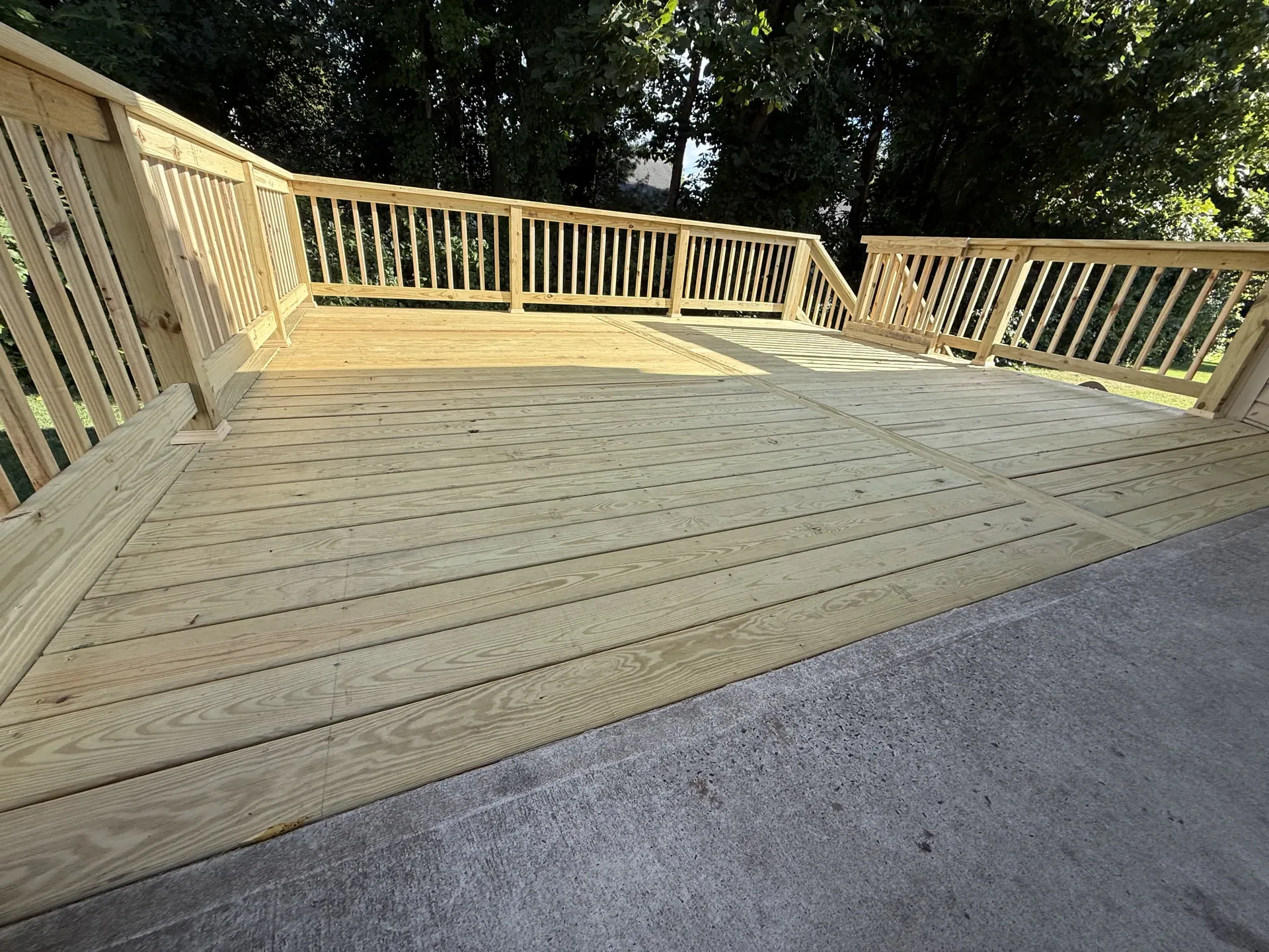 Finished deck and exterior work on a residential property
