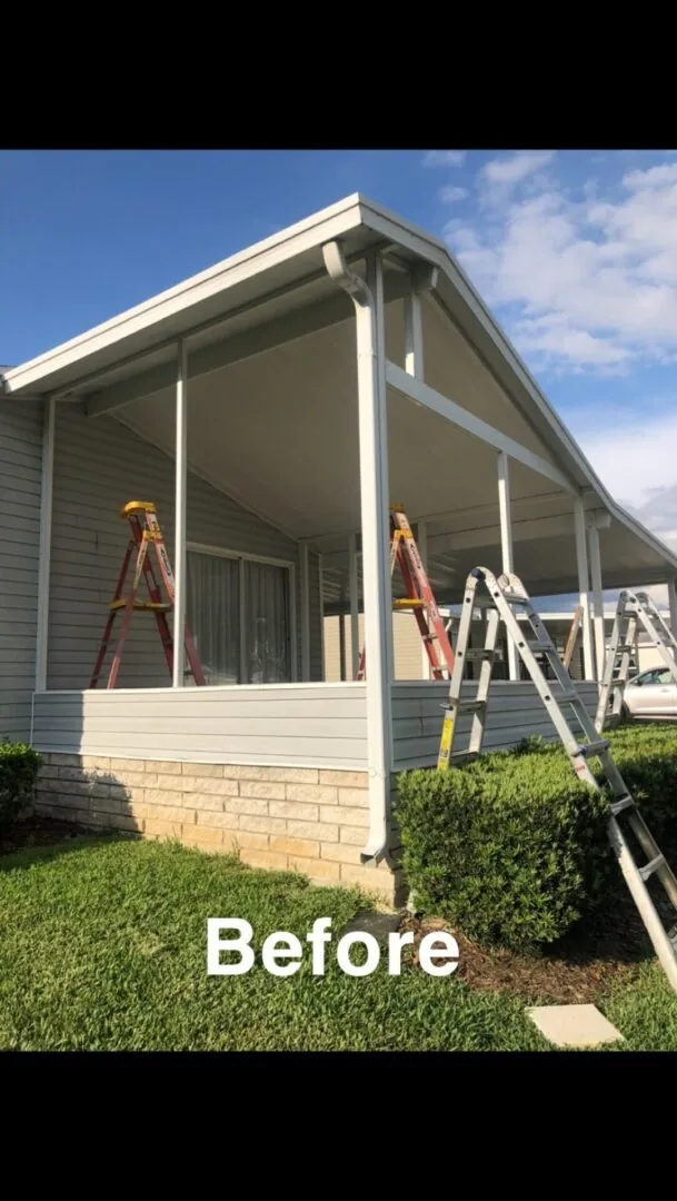 Completed porch painting on a residential property