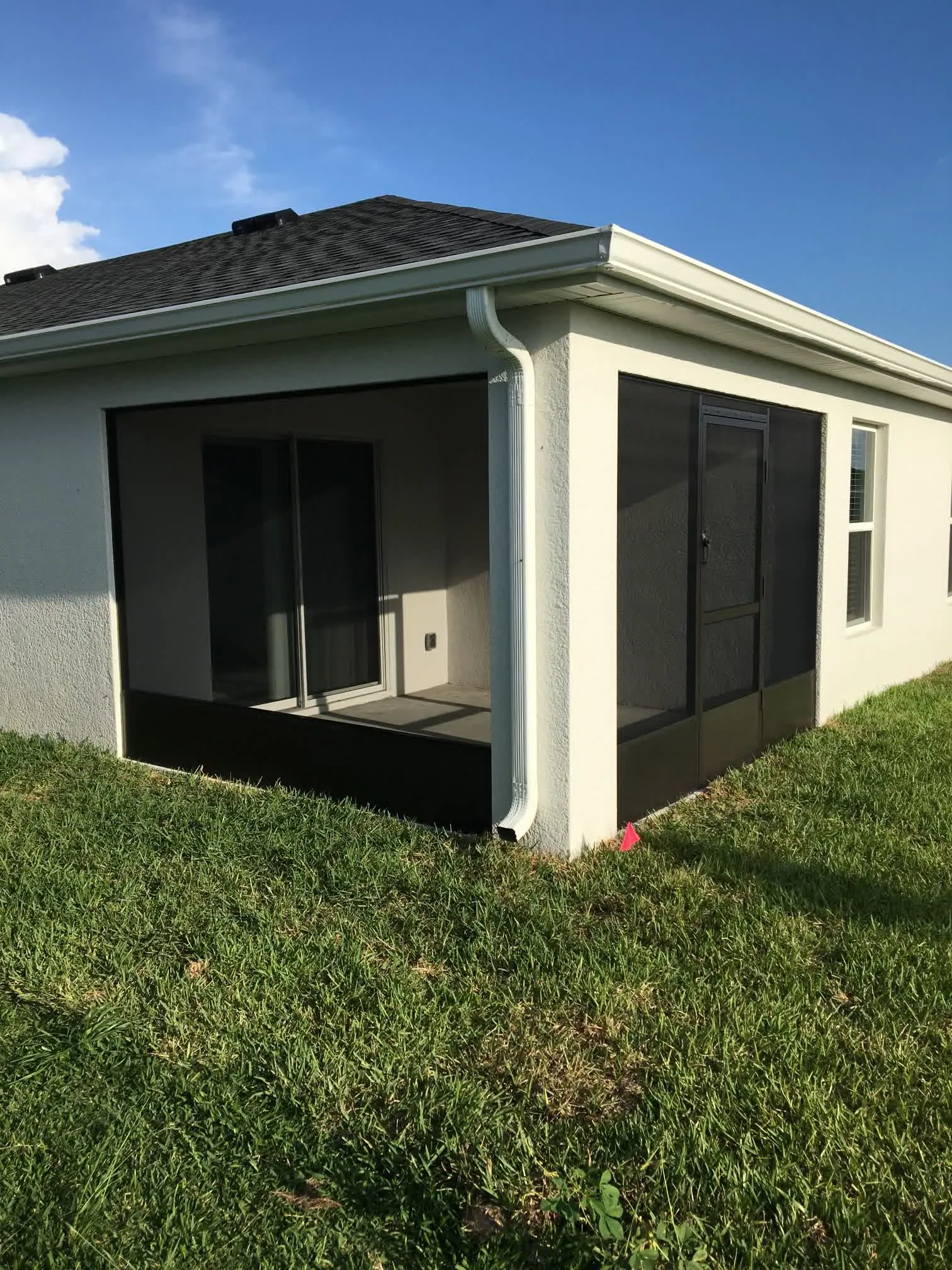 Metal roof and covered patio on a residential home