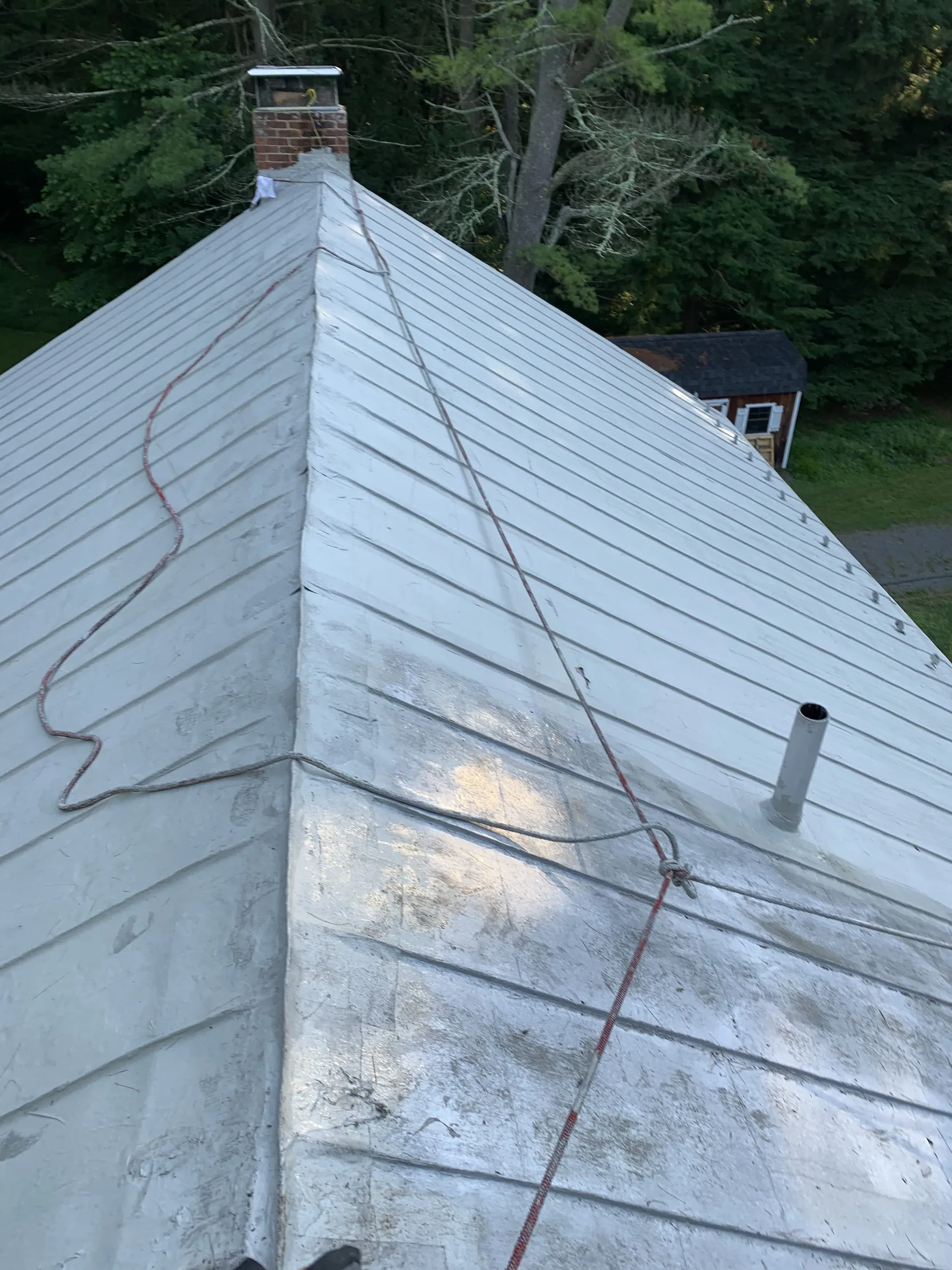 Metal roof ridge and seam detail