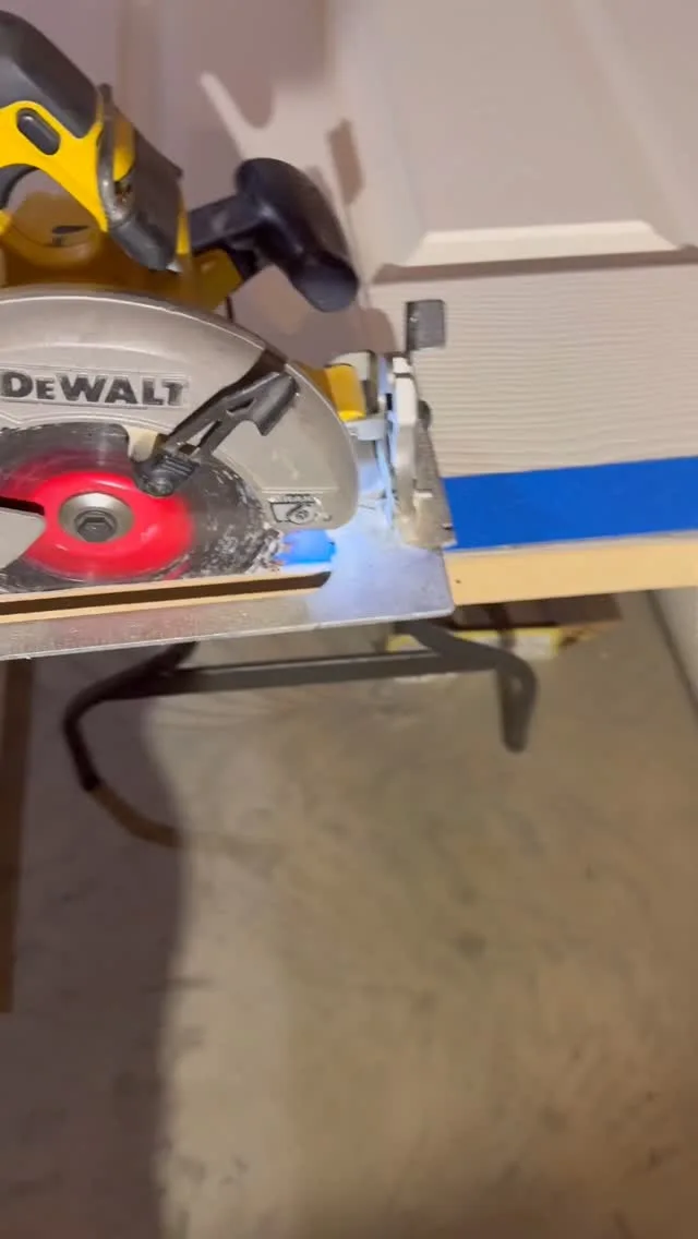 Tape off when cutting to help prevent the wood from splintering 🪚