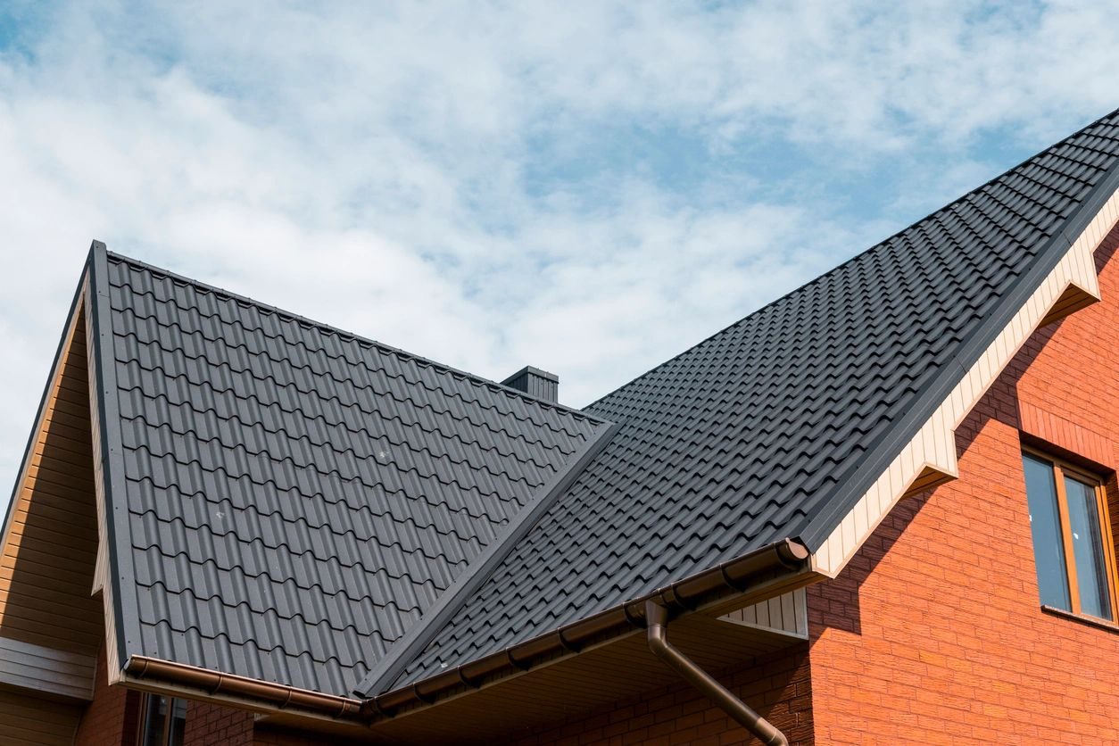 A close up of the roof of a house